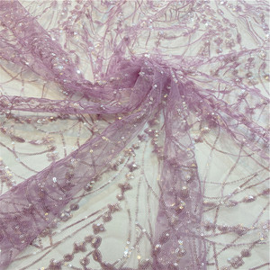 125 cm di larghezza morbido Tulle tessuto scintillante di pizzo con paillettes perline ricamate <span class=keywords><strong>a</strong></span> <span class=keywords><strong>righe</strong></span> per abiti da sposa modello sfumato sottile - Product Image 2