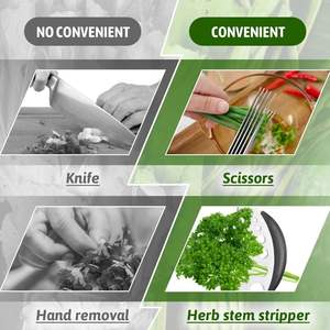 Ciseaux multifonctionnels faciles à transporter, en acier inoxydable à 5 couches, pour salade, oignon vert, légumes, faciles à couper, avec poignée en caoutchouc - Product Image 3