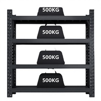 Étagère de rangement pour pneus en acier sans boulons à 4 niveaux, capacité moyenne, avec protection contre la corrosion, étagères réglables, 500 kg par niveau