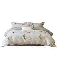 Parure de lit d'hiver 100% coton brossé, épaissie, quatre pièces, pour lit de 1,5m et 1,8m, avec insert de couette 200x230cm