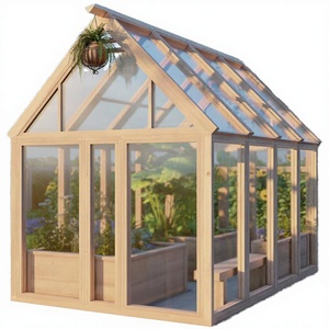 Serre de jardin écologique <span class=keywords><strong>antifongique</strong></span> avec structure en bois, revêtement en PVC, toit transparent, plaque en polycarbonate pour la culture de plantes à domicile - Product Image 1