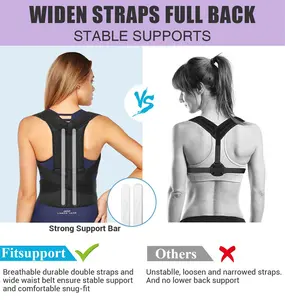Mujeres Hombres Espalda Soporte Lumbar Hombro Mejorar la <span class=keywords><strong>postura</strong></span> Proporcionar alivio del dolor <span class=keywords><strong>de</strong></span> espalda Corrector <span class=keywords><strong>de</strong></span> <span class=keywords><strong>postura</strong></span> Espalda Brace - Product Image 3
