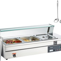 Vente flash Bain-marie électrique en acier inoxydable avec 3 bacs Bain-marie buffet pour utilisation en restauration