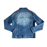 Fabricants de vêtements, veste en jean pour femmes personnalisée avec broderie florale, boutonnée, luxe, coupe classique, veste en jean patchwork