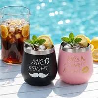 Mug en acier inoxydable avec boîte cadeau - Vaisselle à cocktail pour Martini, Mojito, boissons mélangées, bar, fête, bière, vin - Verre de 5 à 10 cm de diamètre