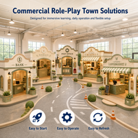 Comptoir commercial pour aire de jeux, avec étagères et auvent, certifié TUV, conforme au projet FEC, adapté aux enfants, prêt à l'emploi, convivial pour les exploitants et les utilisateurs