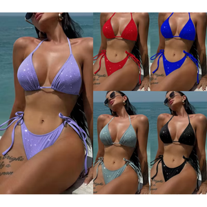 Conjunto de Bikini de Dos Piezas con Tanga y Top Halter para Mujer, Traje de Baño Sexy para Playa y Verano - Product Image 2