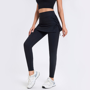 Knowledge And Action Women's Yoga Leggings High Waist A <b>Line</b> Tummy Control Fitness <b>Pants</b> With Cross Lace Up Design - Product Image 3
