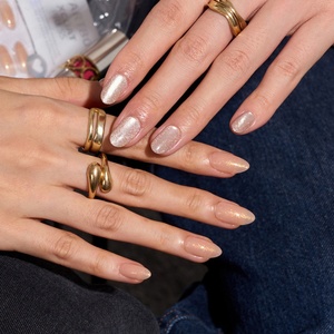 BTARTBOX Juego de Uñas Postizas de Gel Suave Ovaladas Cortas de Alta Calidad al por Mayor, Uñas Falsas Hechas a Mano a Presión - Product Image 1