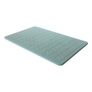 Alfombra de baño de tierra diatomeas, color azul pavo real, geométrica, antideslizante, de secado rápido, para uso en el suelo del baño del hogar. - Product Image 2