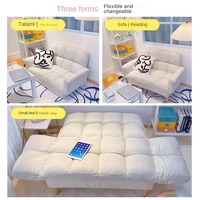 Canapé-lit double moderne et simple en métal, pliable, rembourré en éponge, idéal pour les petits appartements, les chambres, les balcons et les maisons de location.
