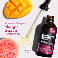 OEM ODM Marque Privée 60ML Supplément Cérébral Végétalien 500mg Gouttes de Teinture de Champignons Ashwagandha pour le Soutien de la Fertilité Masculine