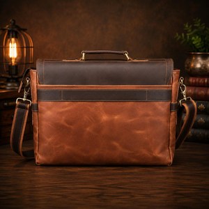 Maletín de Cuero para Contratistas, Maletín Profesional para el Trabajo, Bolsa de Mensajero para Portátil, Bolsa de Hombro para Viajes de Negocios para Hombres - Product Image 3