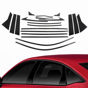 Accessoires WZXD, autocollants en acier inoxydable, bande de garniture de fenêtre de voiture noire, 20 pièces, moulures de porte latérale pour 11e génération 2022 - Product Image 1