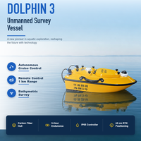 Bateau drone Dolphin 3 pour la bathymétrie, USV OEM pour les levés, avec télécommande HD à grand écran Android pour les zones de remise en état
