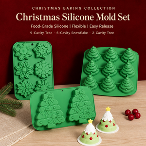 Moule à gâteau en silicone de Noël, moule de cuisson 3D Arbre et Flocon de Neige de qualité alimentaire pour chocolat, savon et pâtisserie DIY - Product Image 2