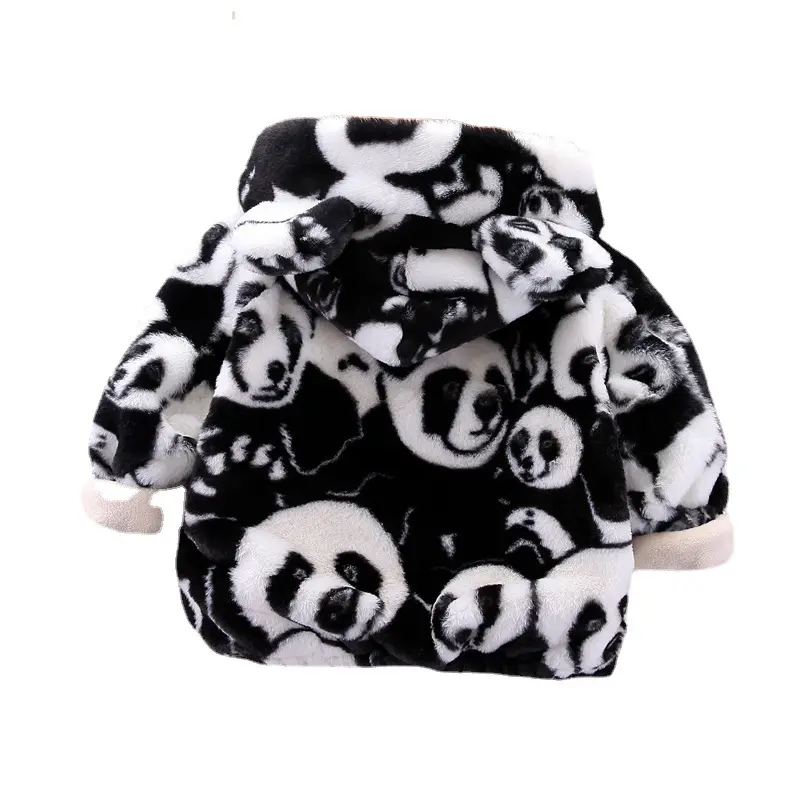 Çocuğun kış kuzu polar yün kazak ceket kalın 2022 sonbahar Hoodie Panda ceket