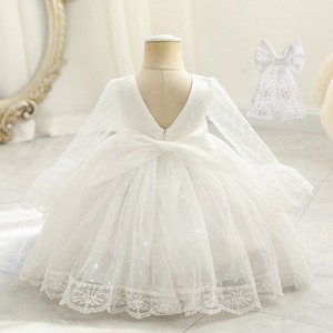 Stock Vente en Gros Europe Moyen-Orient Fille 6M-3Y Robe de Princesse en Maille à Manches Longues avec <span class=keywords><strong>Bandeau</strong></span> - Product Image 1