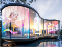 Écrans LED transparents personnalisés, adhésifs et enroulables pour la publicité sur les murs en verre et les expositions dans les centres commerciaux