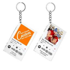 Factory Wholesale Customized Transparent Acrylic <b>Keychain</b> Personalized Dynamic Music PVC Song Sign Key Pendant - Product Image 1