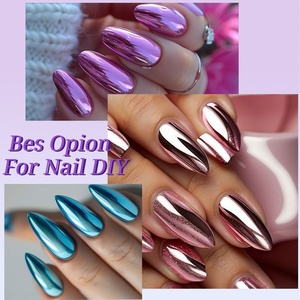 6pcs/set <b>Magic</b> Liquid Mirror Powder <b>Kit</b> Non-Flying MCB 3D Laser Acrylic Powder Nail Art Customizable Logo LED Lamp Source Free - Product Image 3