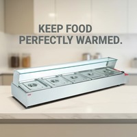 Bain-marie électrique de table professionnel en acier inoxydable OUTE 5 bacs pour buffet et cuisine