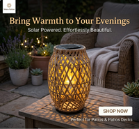 Lampes d'art en rotin à énergie solaire pour l'extérieur, idéales pour les cours et les loisirs, étanches et durables, éclairage de bureau, lumière d'ambiance