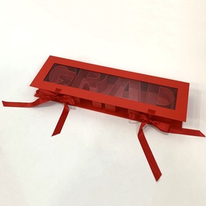 Caja de Regalo de Graduación con Diseño de Letras GRAD y Ventana para Flores, Caja de Papel Rígido Plegable 3D para Floristería - Product Image 6