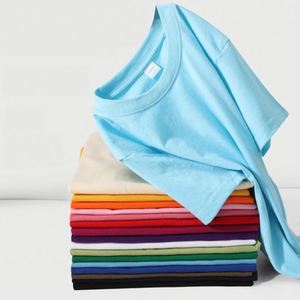 Design Factory Wholesale Men's T-<b>Shirts</b> 300G Pure Cotton Custom Logo Solid Color Half Short Sleeved Long Knitted T-<b>Shirt</b> - Product Image 1
