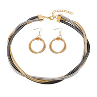 Boucles d'oreilles torsadées multi-couches en trois lignes, style européen et américain, motif os de serpent, pour femme, au design audacieux