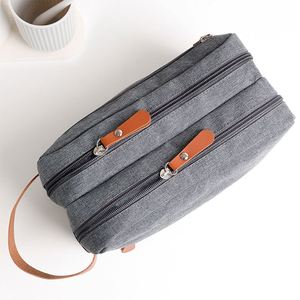 Lined Water Resistant Polyester Fashion Zipper Soft Handle Cosmetic Bag for <b>Men</b> for Makeup Travel - Product Image 6