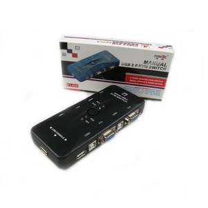 Fj-104uk Kvm <b>Switch</b> 4 Port <b>Usb</b> Automatic Computer Switcher 4 In 1 Out Hotkey Control - Product Image 2