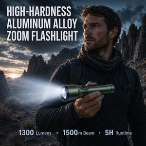 Linterna LED Láser Blanca Potente WOSEN de 20 W, Zoom Ajustable, 1300 Lúmenes, 1500 m, Linterna LED Táctica para Caza y Camping al Aire Libre - Product Image 3