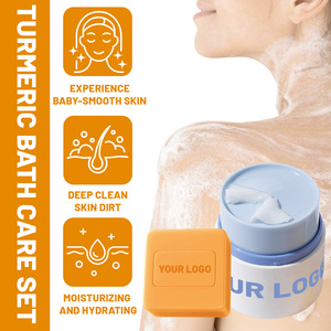 Ensemble <span class=keywords><strong>Savon</strong></span> et Baume Nettoyant Doux à l'Huile de Curcuma pour Soins de la Peau Nourrissants en Profondeur Marque Privée - Product Image 6