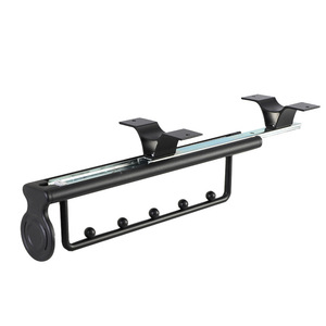 Porte-pantalon coulissant double rail en ferroalliage pour montage au plafond, quincaillerie de rangement pour armoire, design moderne et épuré - Product Image 3