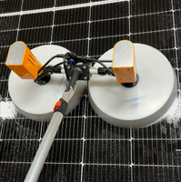 Brosse de nettoyage de panneaux solaires électrique à double tête, nettoyeur de modules photovoltaïques, machine de nettoyage à perche télescopique de 3,6 m à 12 m, approvisionnement en gros