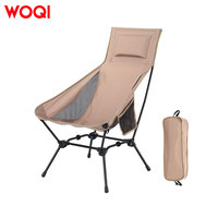 Chaise pliante de camping WOQI, mobilier d'extérieur portable, chaise de pique-nique inclinable à dossier haut, chaise de voyage Moon