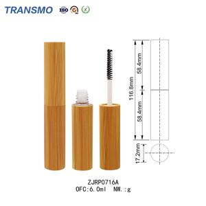 Mini flacon de sérum pour cils Moq, flacon pour cils en bambou avec logo personnalisé, tube de mascara sans plastique de 6 ml - Product Image 2
