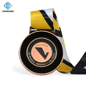 High Quality Custom Design Glitter Miraculous Medal Antique Copper Sport Event School Trophies And Medals With Ribbon For Sell