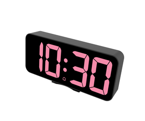 Orologio a specchio a LED con allarme digitale elettronico per Desktop visualizzazione della temperatura ora calendario Snooze da tavolo Wallvault <span class=keywords><strong>pistola</strong></span> <span class=keywords><strong>sveglia</strong></span> sicura - Product Image 5