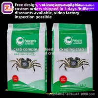 Sac d'emballage tissé pour aliments composés pour poissons, crevettes, crabes, poulets, canards, aliments chimiques, impression couleur, résistant à l'humidité, modèle écologique