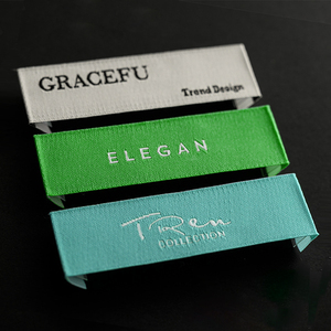 Toptan özel giysi dokuma etiket etiket özelleştirilmiş giyim işlemeli Logo etiketi giysi etiketleri - Product Image 6