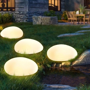 Lampes solaires de <span class=keywords><strong>jardin</strong></span> extérieures étanches en pierre, pour aménagement paysager, allées et pelouses - Product Image 6