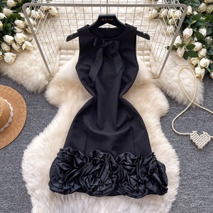 Vestido Corto de Mujer sin Mangas con Flores Hechas a Mano, Moda 2026, Nuevo Vestido Sexy para Fiesta de Primavera - Product Image 3