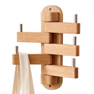 Swivel <strong>Coat</strong> <strong>Hooks</strong> for Walls Decorative <strong>Oak</strong> Wood <strong>Coat</strong> Rack Wall Shelf for Bedroom Living Room Bathroom Office Wood Wall <strong>Hooks</strong> - Product Image 1