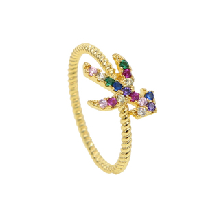 Promozione oro placcato 12 costellazioni segno zodiacale <span class=keywords><strong>anelli</strong></span> pieno arcobaleno colorato CZ pavimentato donne caratteristico anello di fascino - Product Image 3