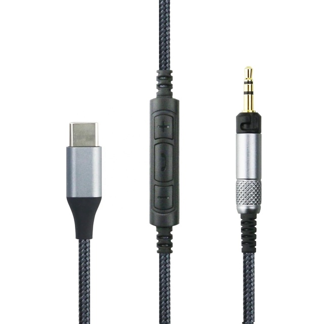 Type C to 2.5mm Audio Cable Compatible with Sennheiser HD598 Headphone Remote Volume Control Mic