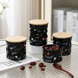 Wholesale hand-squeezable airtight <b>jars</b> <b>with</b> <b>lids</b> and rhinestone embellishments for household grains, tea, and dried fruits. - Product Image 4
