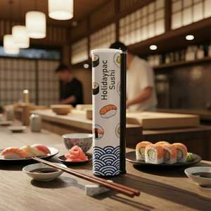 Envase Redondo Desechable Personalizado para Sushi, Tubo Push-Up, Cilindro para <span class=keywords><strong>Burritos</strong></span>, Embalaje de Grado Alimenticio, Bambú/Poliéster, Impresión UV de Lujo - Product Image 5