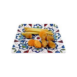 Vajilla cuadrada de melamina Placas de calcomanías blancas de 9 pulgadas con patrón Restaurante económico Platos para el hogar Diferentes tamaños - Product Image 6